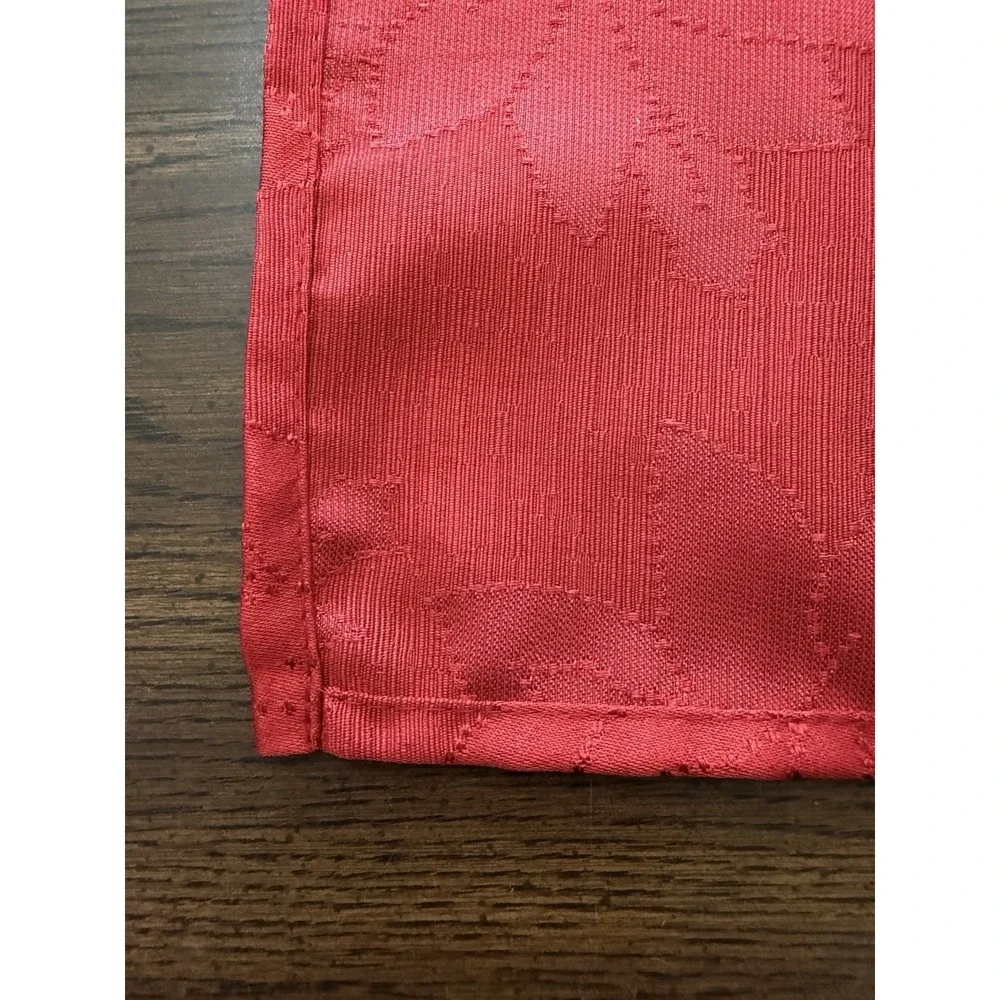 Red Poinsettia Jacquard Cloth Napkins Set Of 2 Red Christmas‎ Holiday Dining